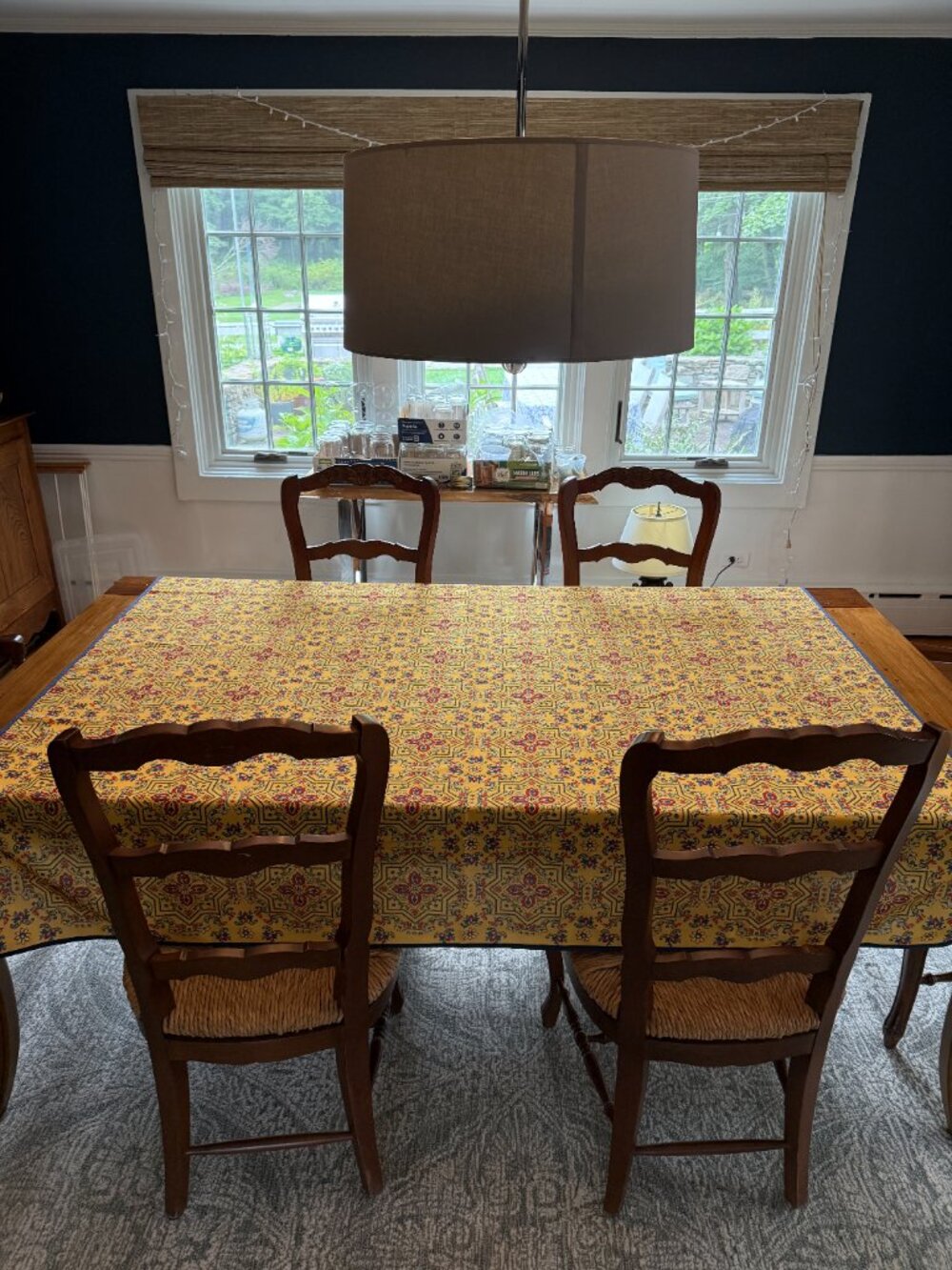 Le Cadeaux Mosaic Yellow Tablecloth 69” x 69” Square
